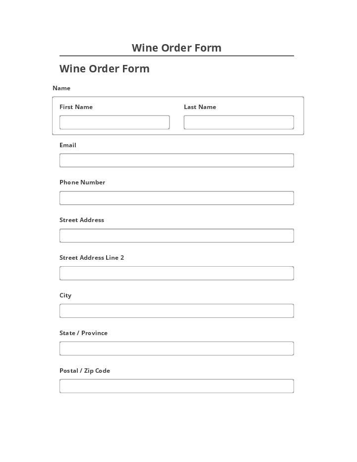 Extract Wine Order Form from Netsuite