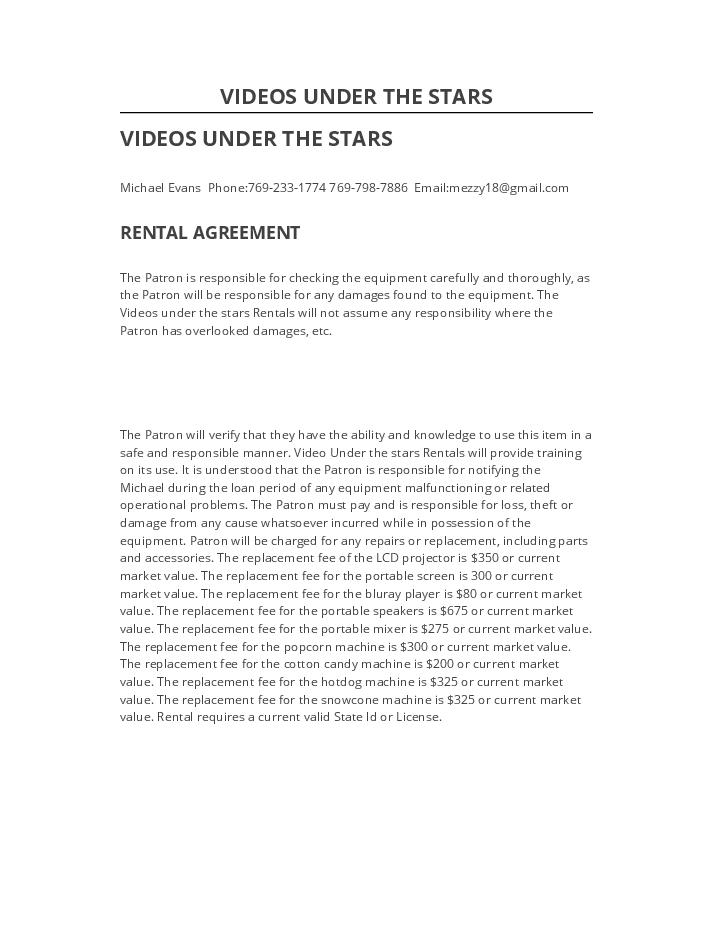 Integrate VIDEOS UNDER THE STARS with Netsuite