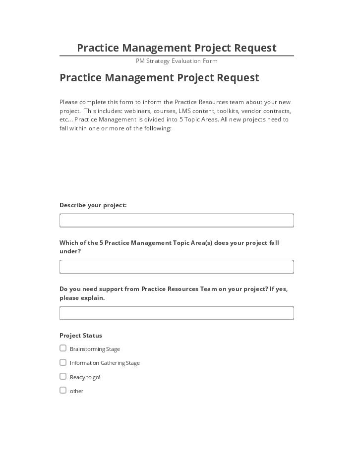 Arrange Practice Management Project Request in Netsuite