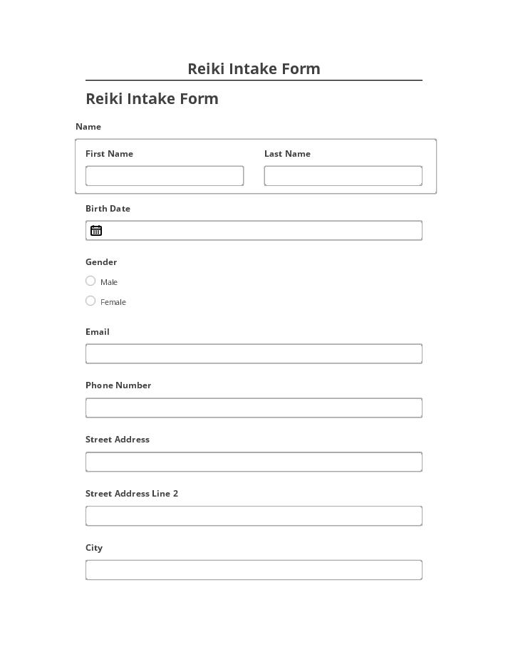 Arrange Reiki Intake Form in Microsoft Dynamics