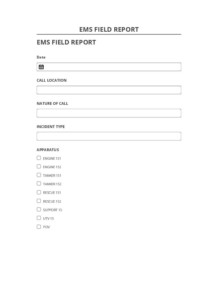 Export EMS FIELD REPORT to Microsoft Dynamics