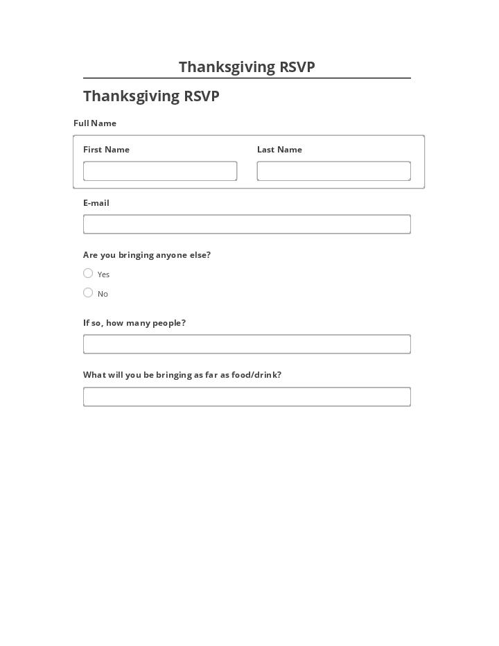 Archive Thanksgiving RSVP to Netsuite