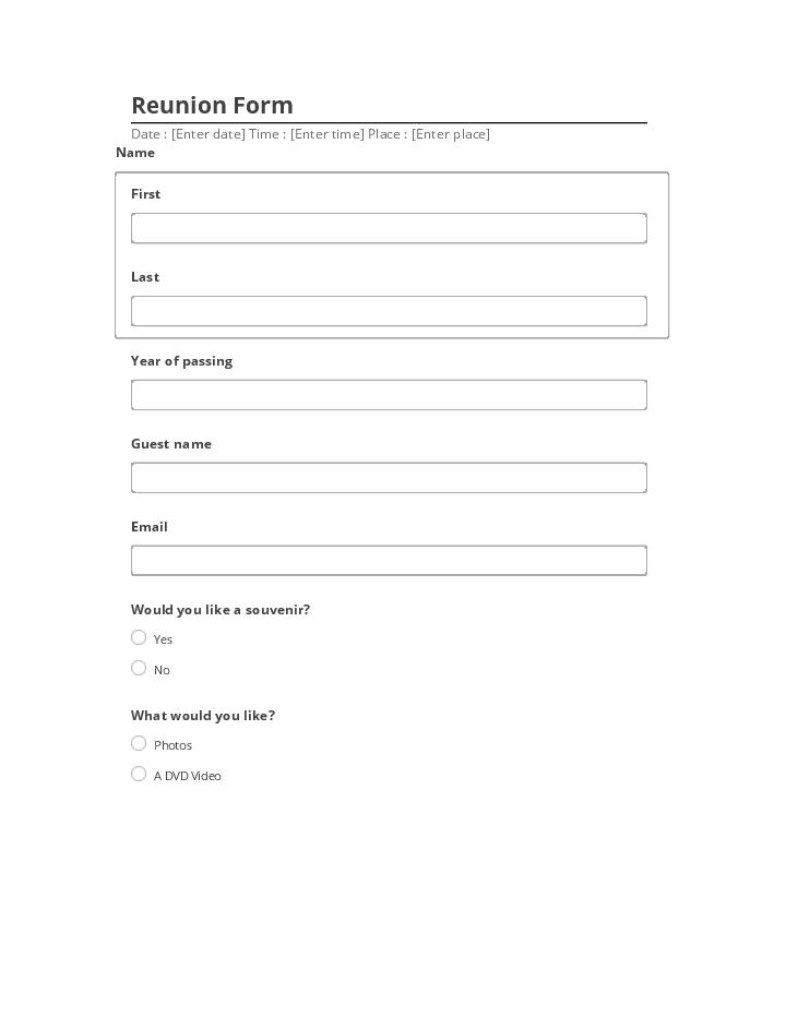 Extract Reunion Form from Microsoft Dynamics
