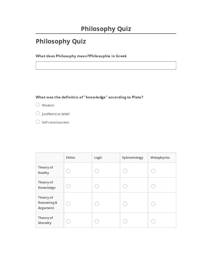 Integrate Philosophy Quiz with Microsoft Dynamics