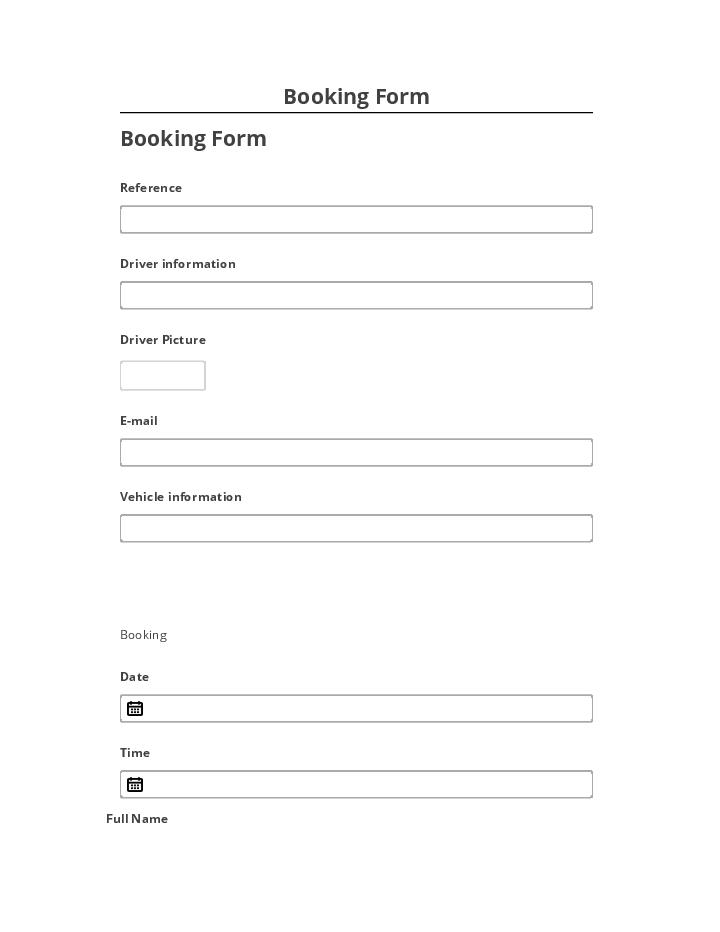 Extract Booking Form