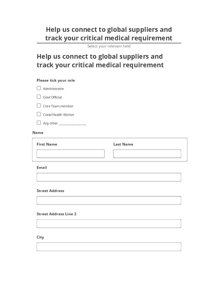 Extract Help us connect to global suppliers and track your critical medical requirement from Netsuite
