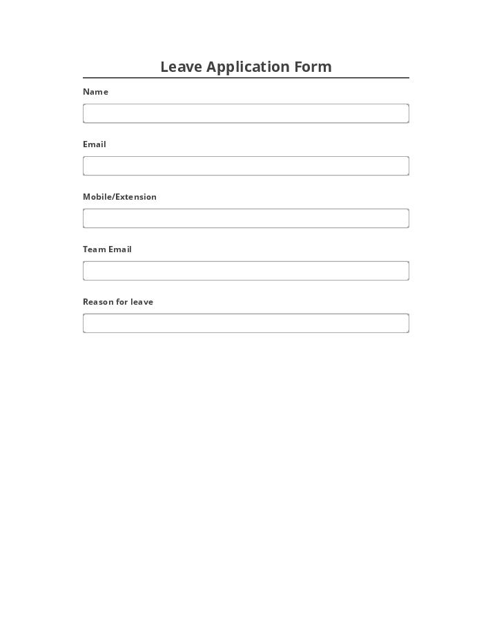 Arrange Leave Application Form