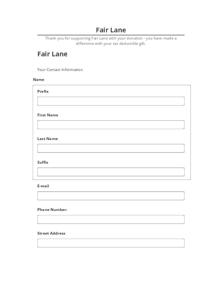 Update Fair Lane from Salesforce