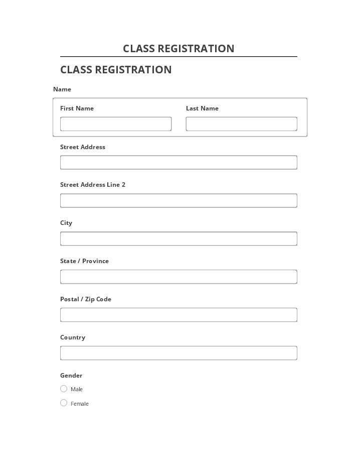 Arrange CLASS REGISTRATION in Netsuite