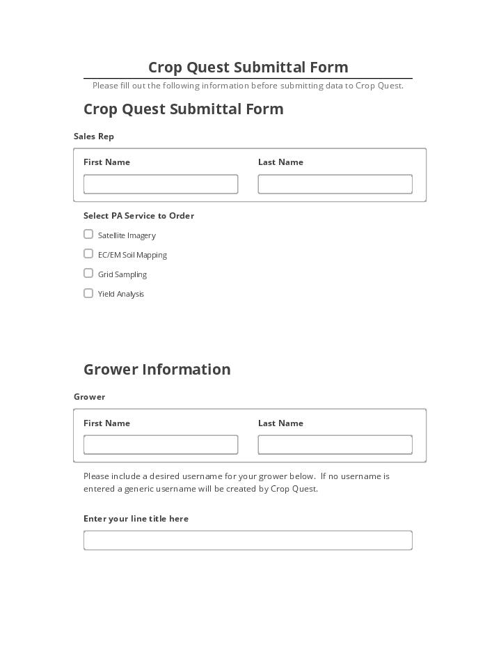 Manage Crop Quest Submittal Form