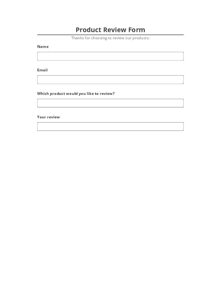 Pre-fill Product Review Form from Netsuite
