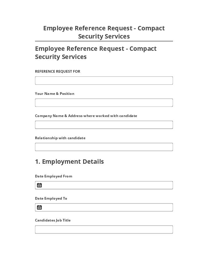Automate Employee Reference Request - Compact Security Services in Microsoft Dynamics