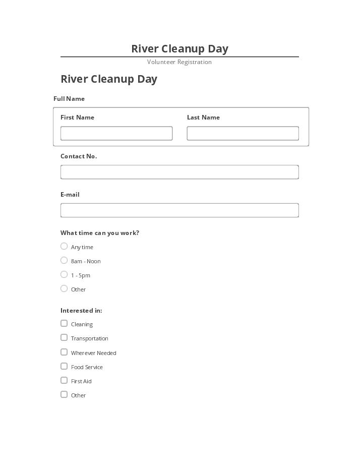 Pre-fill River Cleanup Day from Microsoft Dynamics