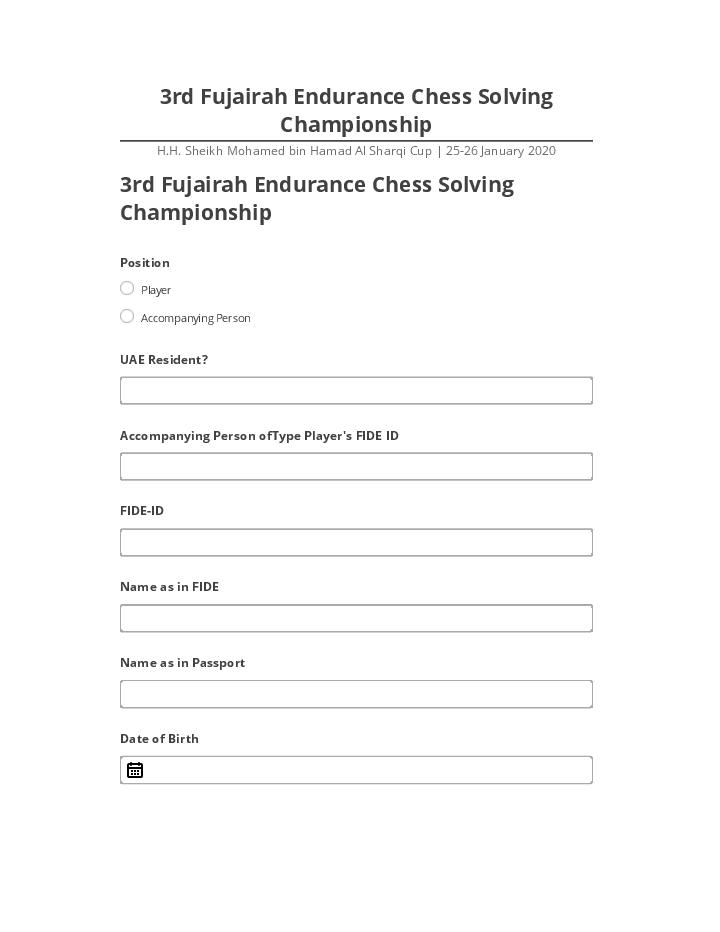 Arrange 3rd Fujairah Endurance Chess Solving Championship in Salesforce