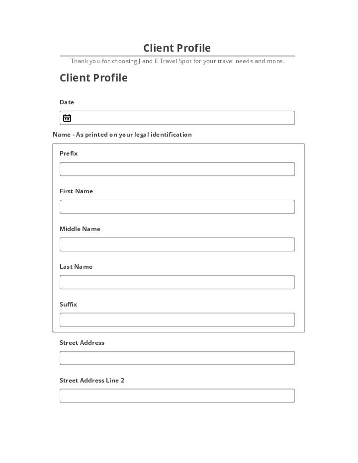 Arrange Client Profile in Salesforce