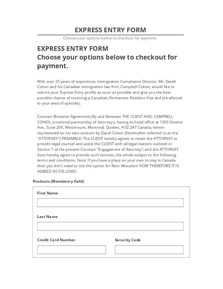 Extract EXPRESS ENTRY FORM from Microsoft Dynamics