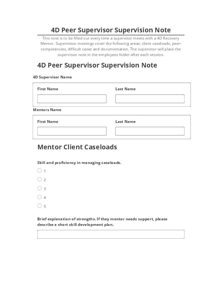 Manage 4D Peer Supervisor Supervision Note in Microsoft Dynamics