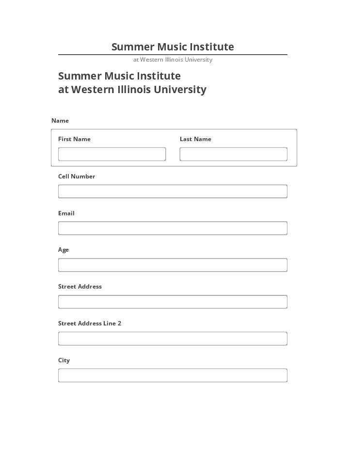 Pre-fill Summer Music Institute from Salesforce
