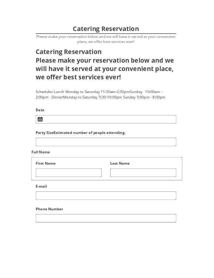 Manage Catering Reservation