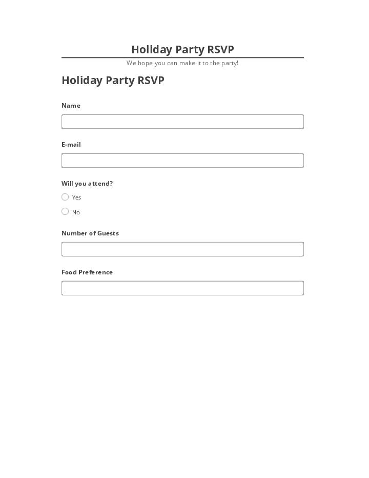 Pre-fill Holiday Party RSVP