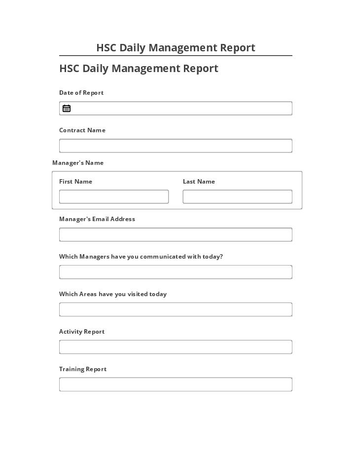 Arrange HSC Daily Management Report in Salesforce