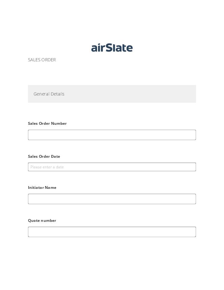 Fill out Sales Order