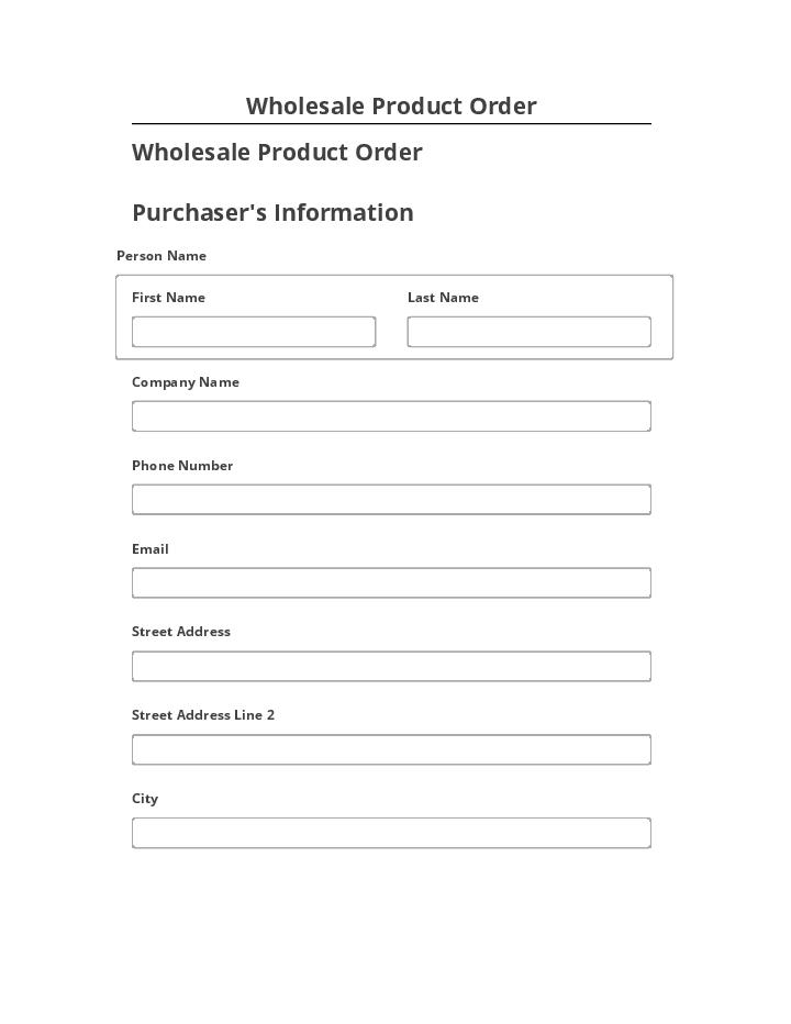 Integrate Wholesale Product Order with Salesforce