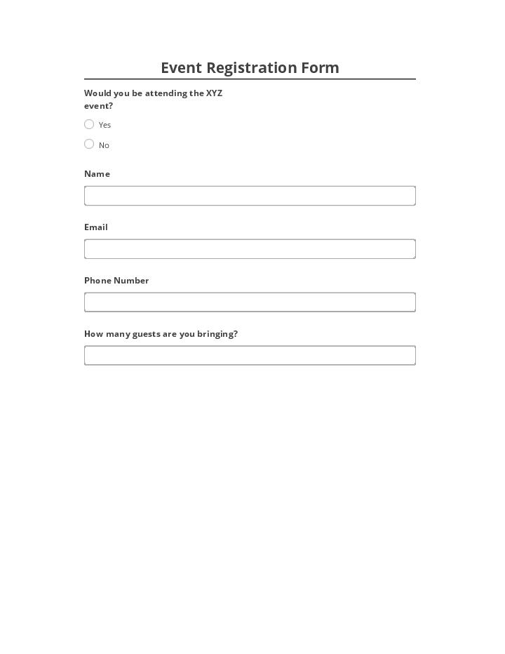 Extract Event Registration Form from Microsoft Dynamics
