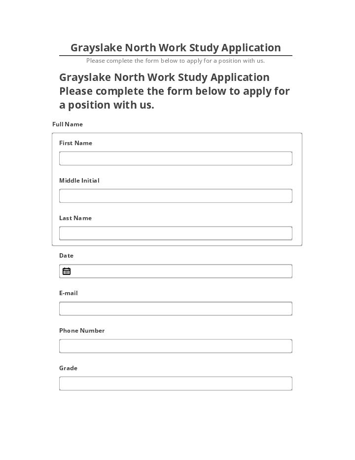 Integrate Grayslake North Work Study Application