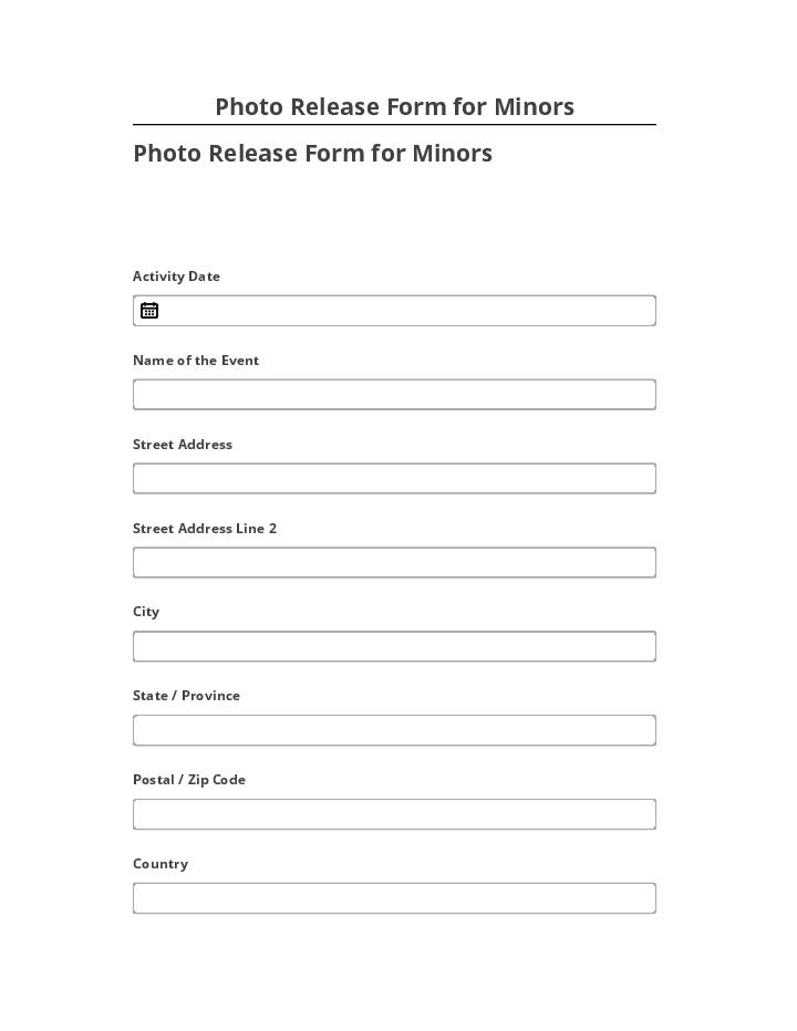 Update Photo Release Form for Minors from Microsoft Dynamics