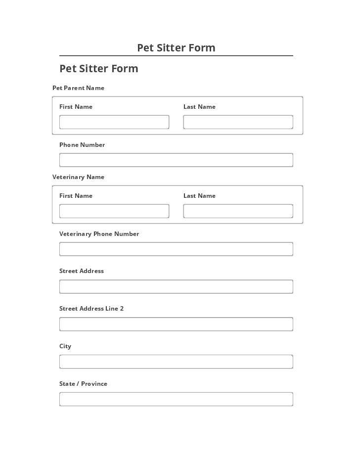 Update Pet Sitter Form from Netsuite