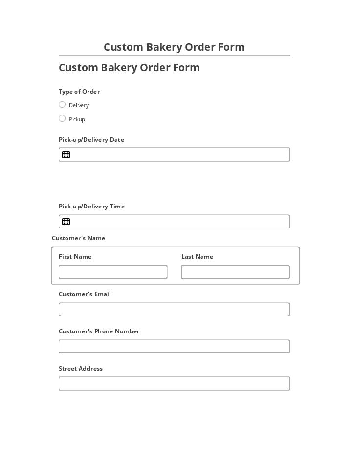 Incorporate Custom Bakery Order Form