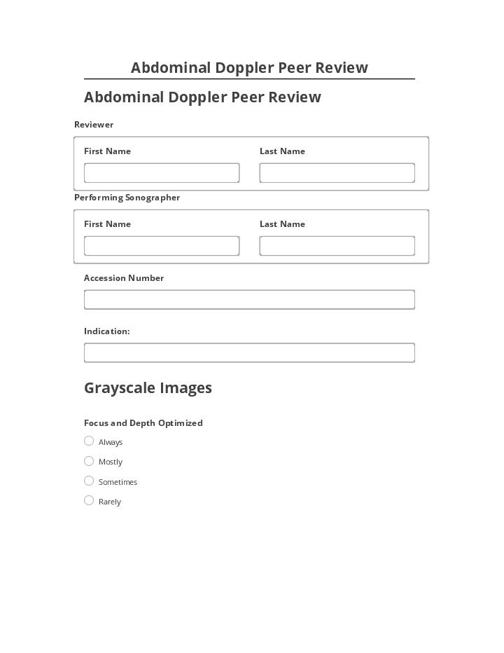Arrange Abdominal Doppler Peer Review