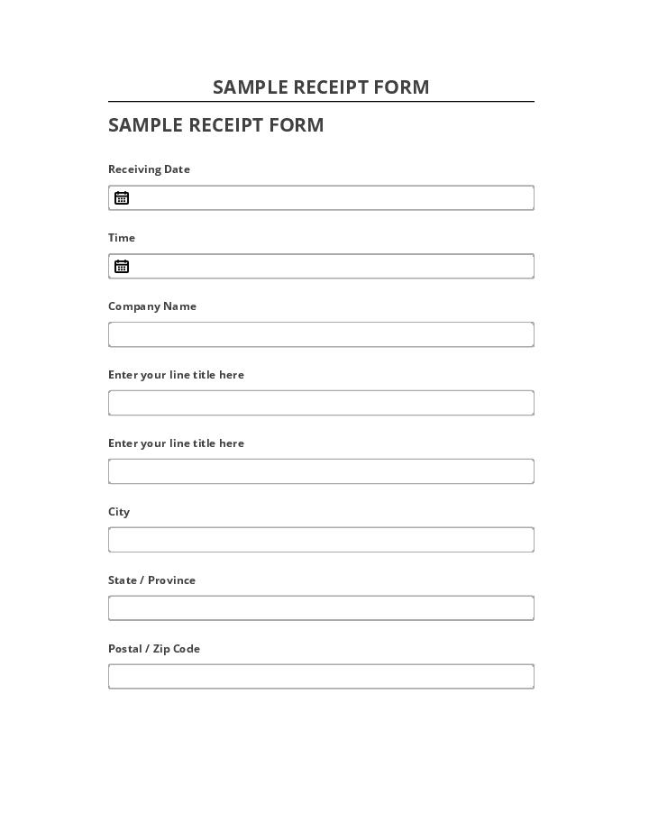 Archive SAMPLE RECEIPT FORM to Netsuite