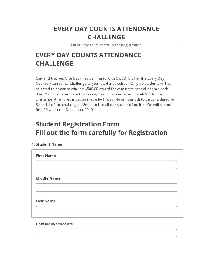 Manage EVERY DAY COUNTS ATTENDANCE CHALLENGE
