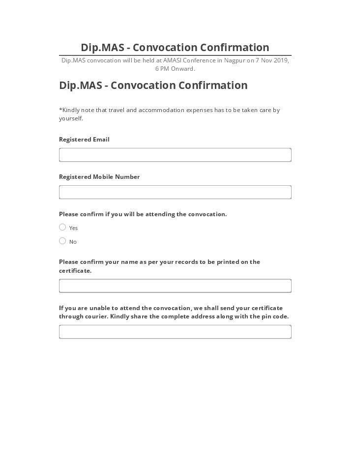 Archive Dip.MAS - Convocation Confirmation to Microsoft Dynamics