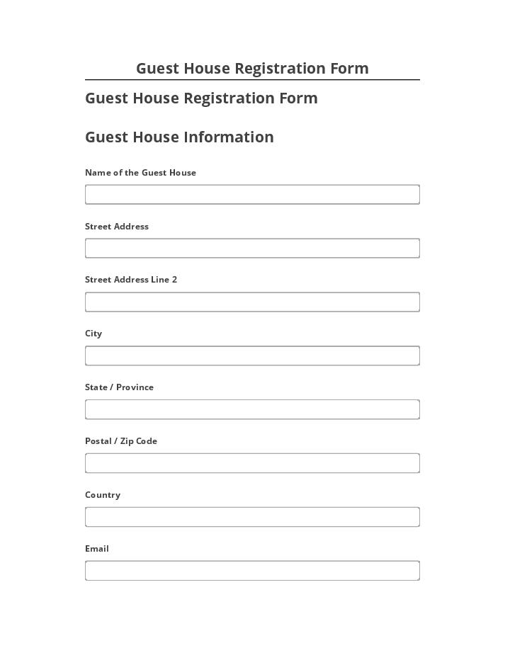 Pre-fill Guest House Registration Form from Netsuite