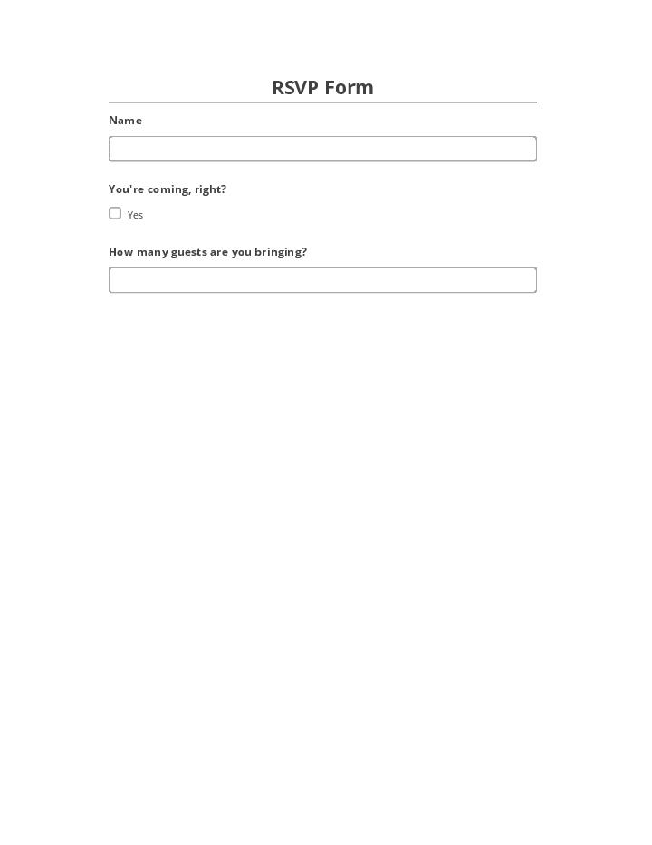 Manage RSVP Form in Netsuite