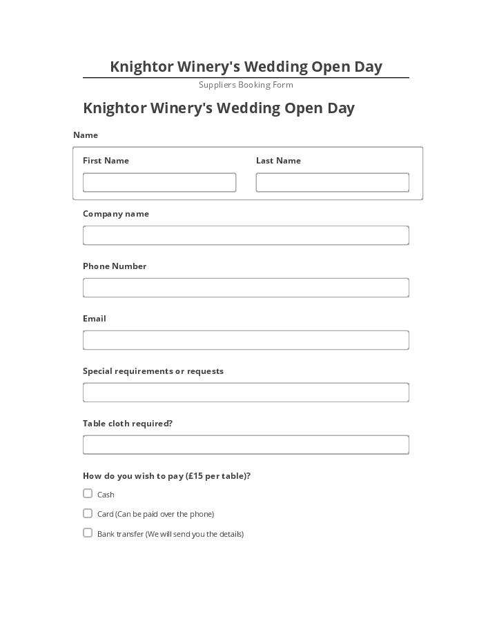 Arrange Knightor Winery's Wedding Open Day