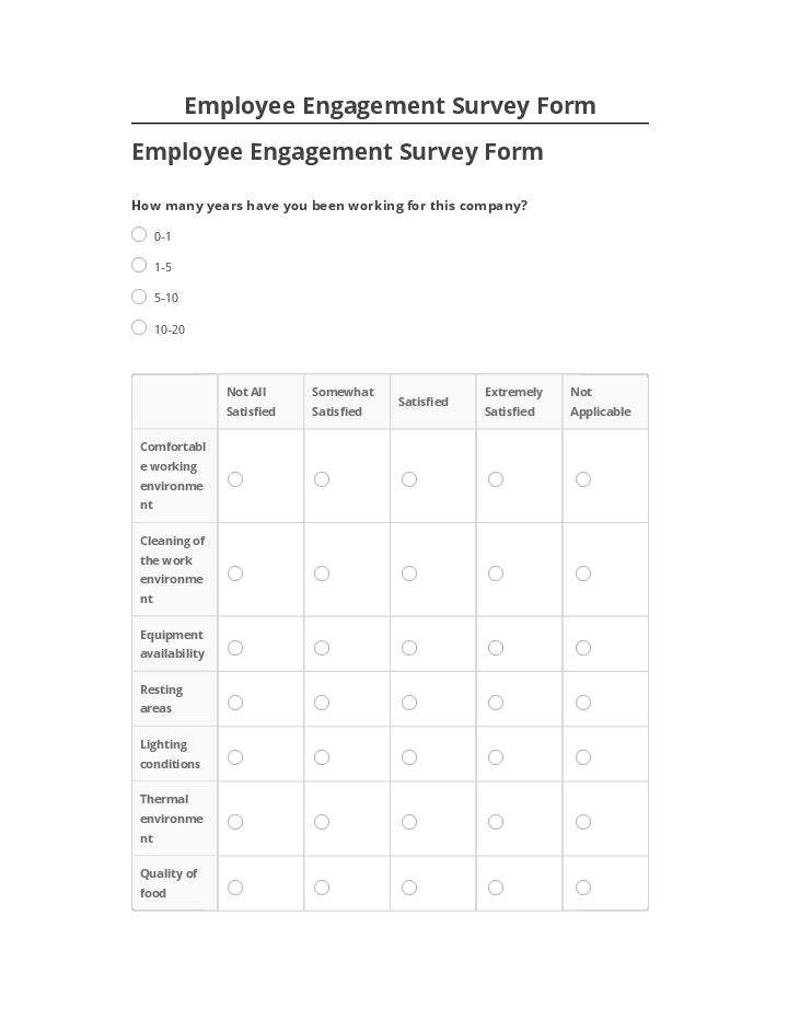 Export Employee Engagement Survey Form