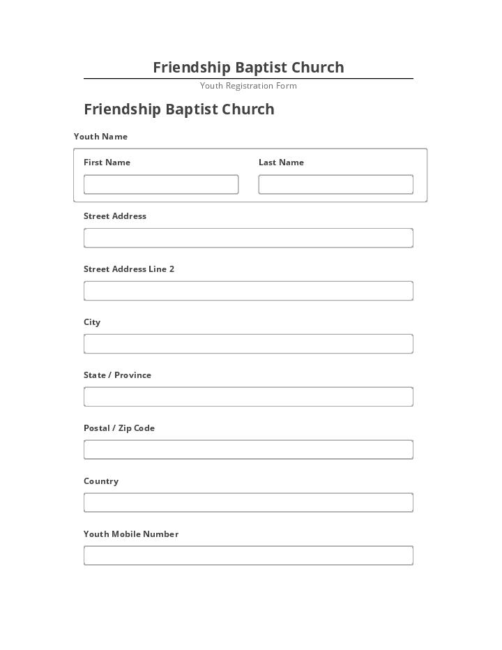 Update Friendship Baptist Church from Salesforce