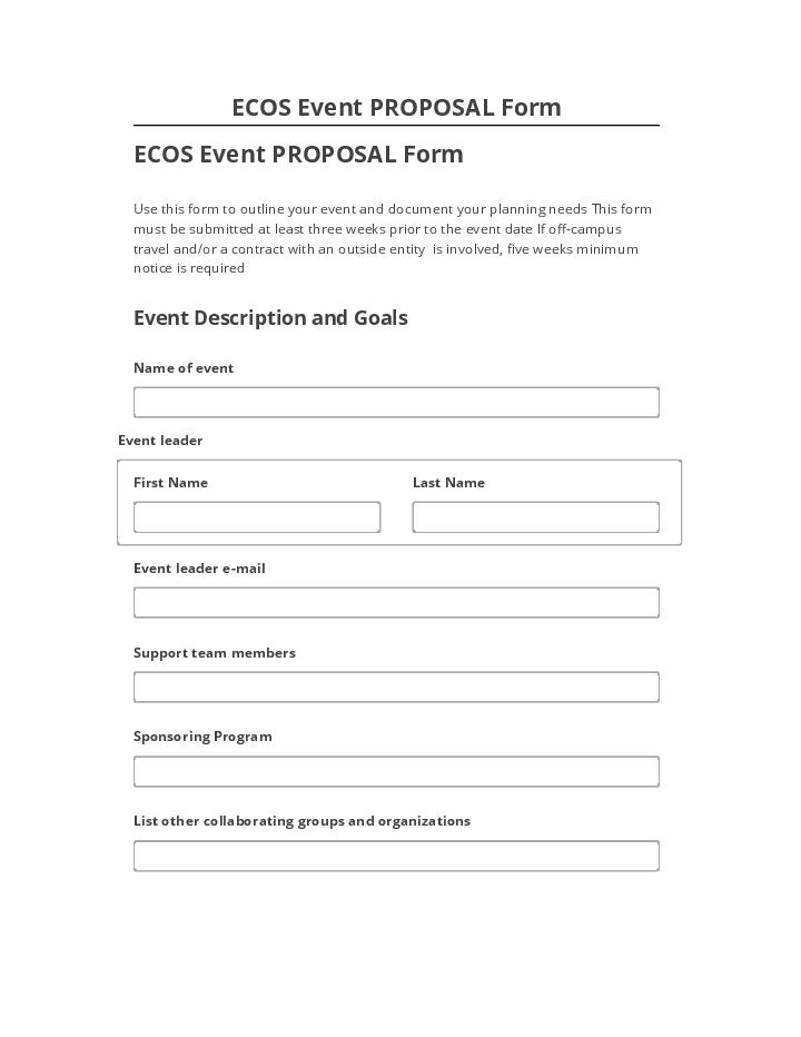 Arrange ECOS Event PROPOSAL Form in Microsoft Dynamics