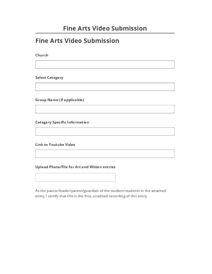 Pre-fill Fine Arts Video Submission from Microsoft Dynamics