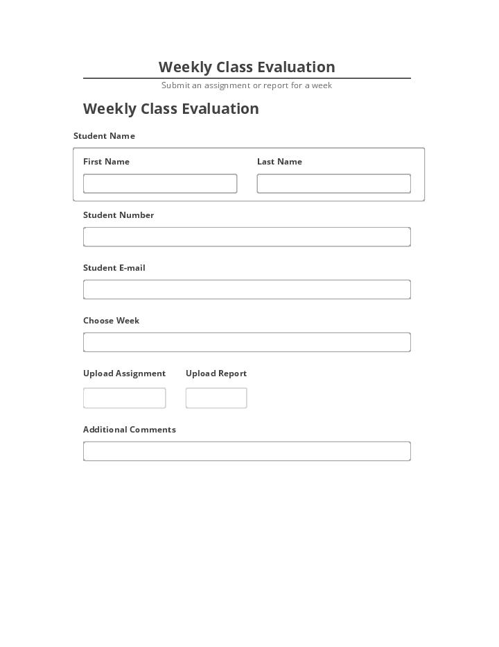 Pre-fill Weekly Class Evaluation from Microsoft Dynamics