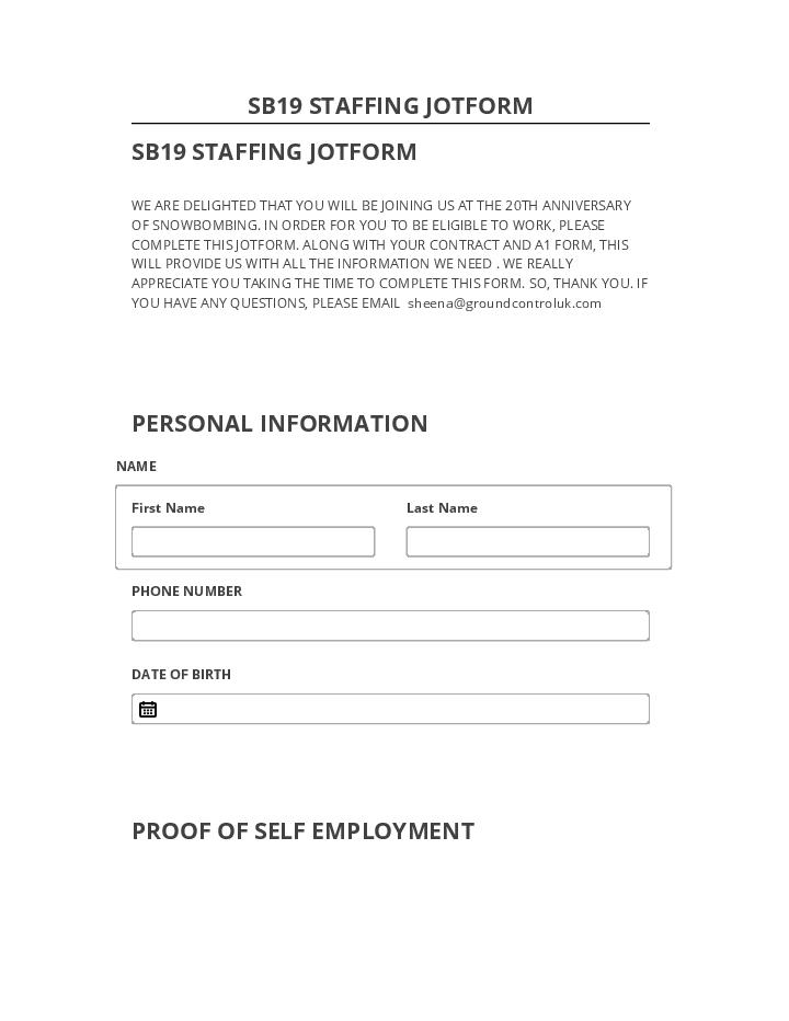 Synchronize SB19 STAFFING JOTFORM with Netsuite