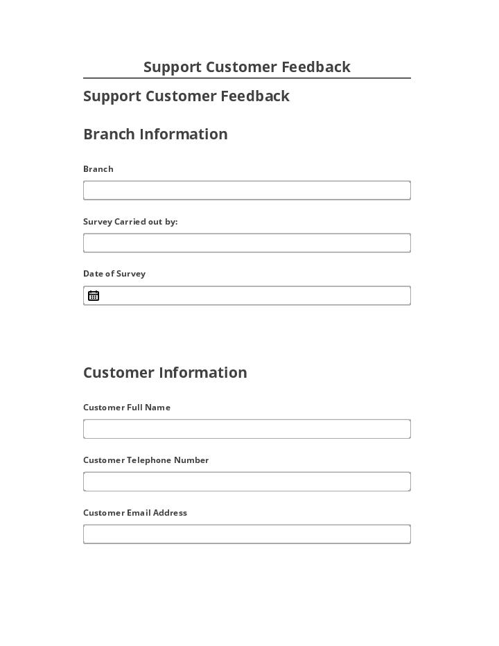Pre-fill Support Customer Feedback from Salesforce