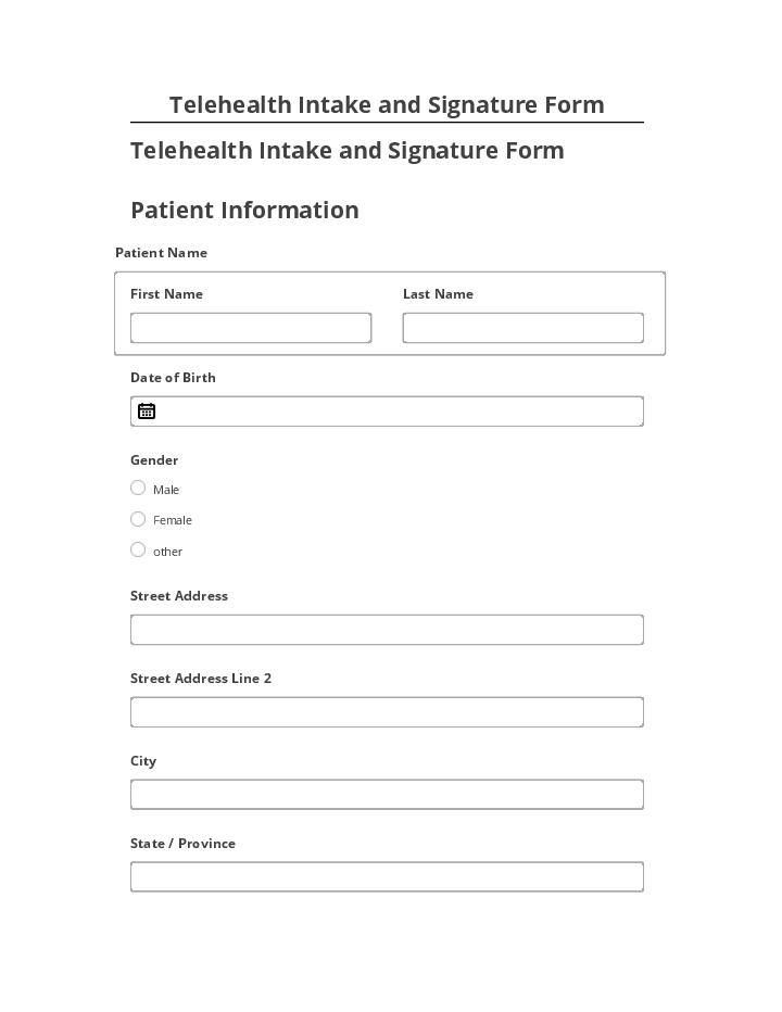 Extract Telehealth Intake and Signature Form from Salesforce