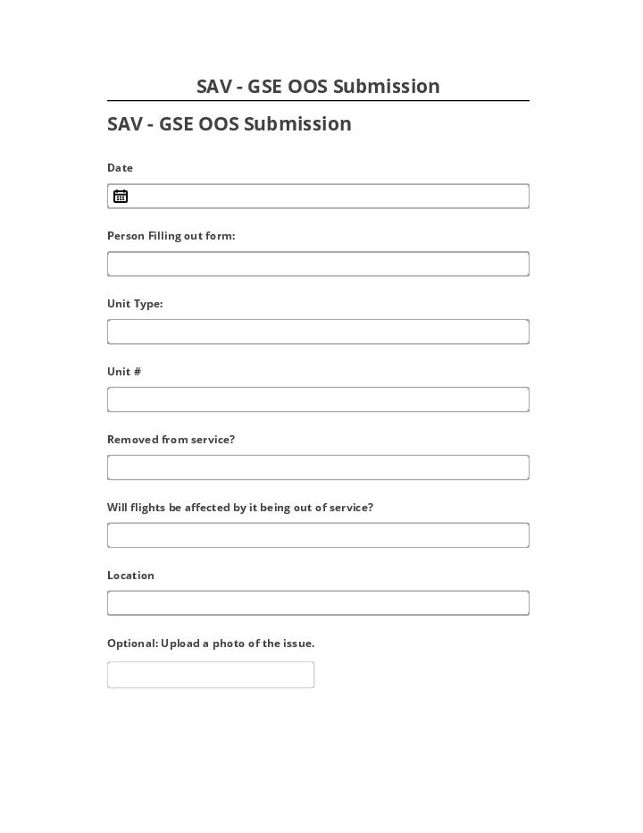 Incorporate SAV - GSE OOS Submission in Salesforce