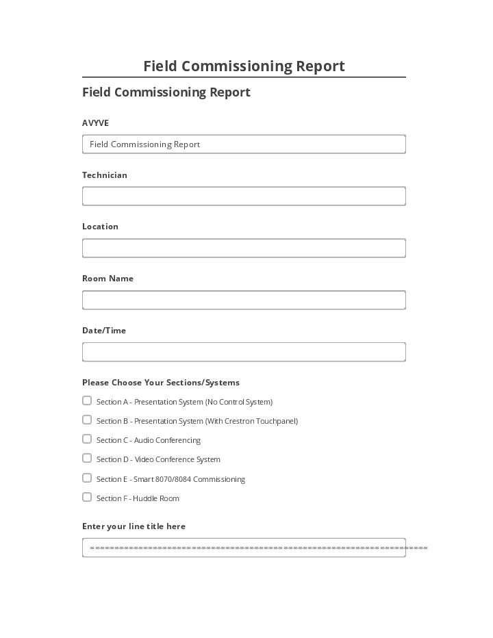 Export Field Commissioning Report to Microsoft Dynamics