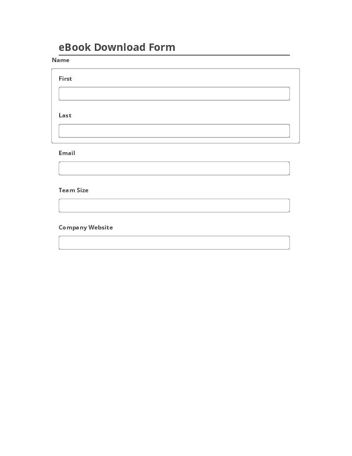 Export eBook Download Form to Salesforce